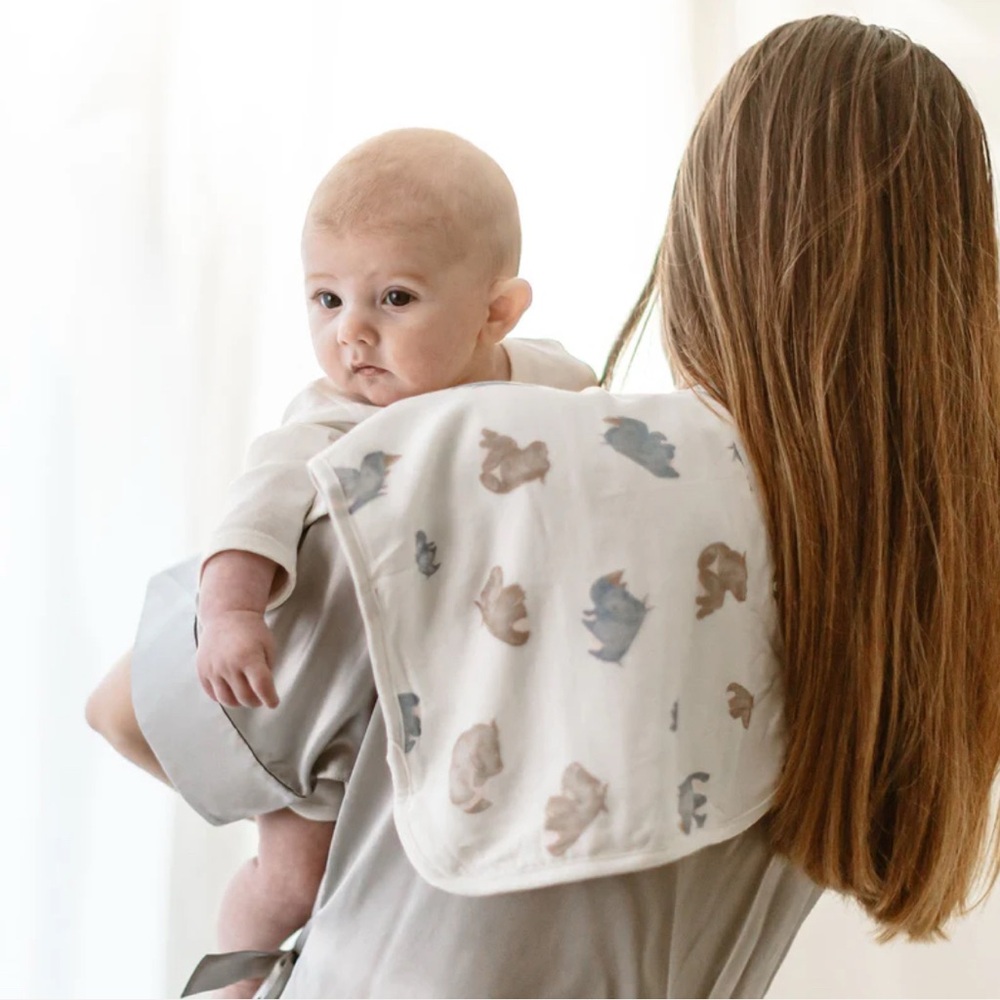 Nest Designs Bamboo Burp 'n Bib in Serengeti 2x 2 Packs 4 pieces total)